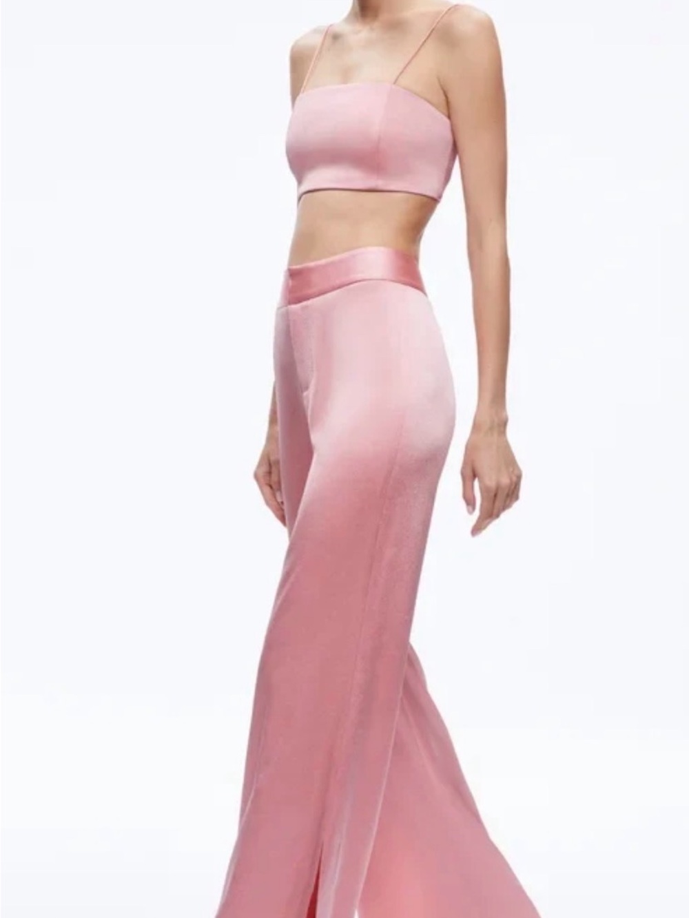 Alice + Olivia JC wwb Pant with Side Slit - Rose NWT $395 sz 2